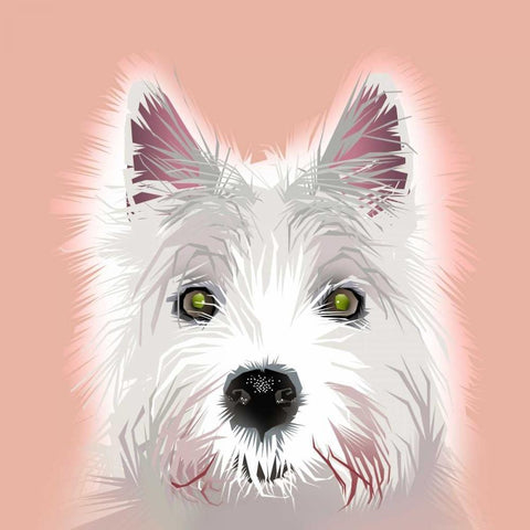 Dog Black Modern Wood Framed Art Print with Double Matting by P.S. Art Studios