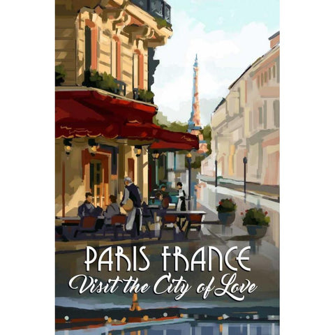 Paris, France White Modern Wood Framed Art Print by P.S. Art Studios