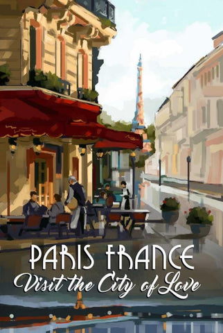 Paris, France White Modern Wood Framed Art Print with Double Matting by P.S. Art Studios