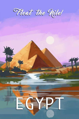Egypt Black Ornate Wood Framed Art Print with Double Matting by P.S. Art Studios