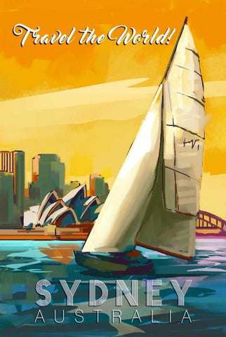 Sydney, Australia Black Ornate Wood Framed Art Print with Double Matting by P.S. Art Studios