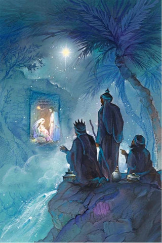Wisemen White Modern Wood Framed Art Print with Double Matting by P.S. Art Studios