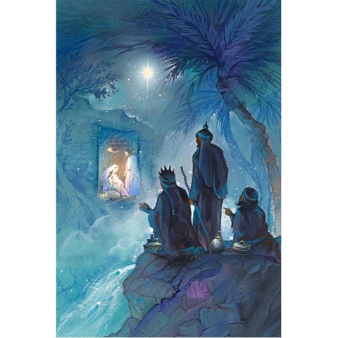 Wisemen Black Modern Wood Framed Art Print with Double Matting by P.S. Art Studios