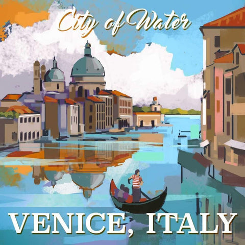 Venice, Italy Gold Ornate Wood Framed Art Print with Double Matting by P.S. Art Studios