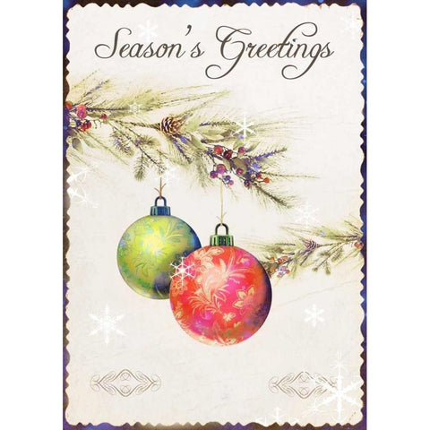 Seasons Greetings White Modern Wood Framed Art Print by P.S. Art Studios