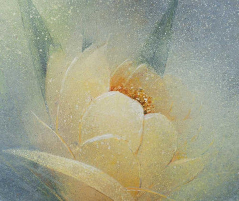 Sweet Floral White Modern Wood Framed Art Print with Double Matting by P.S. Art Studios