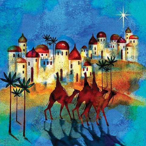 Three Wisemen Black Modern Wood Framed Art Print by P.S. Art Studios