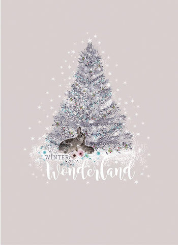 Winter Wonderland White Modern Wood Framed Art Print with Double Matting by P.S. Art Studios