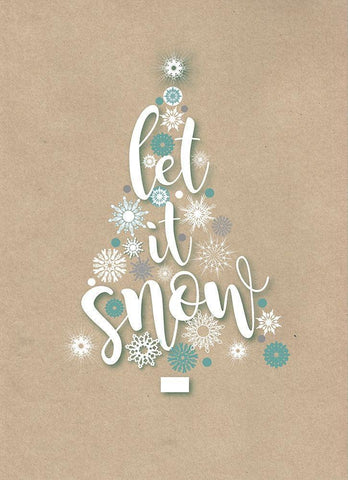 Let It Snow White Modern Wood Framed Art Print with Double Matting by P.S. Art Studios