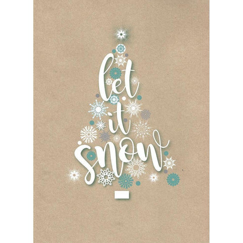 Let It Snow Black Modern Wood Framed Art Print by P.S. Art Studios