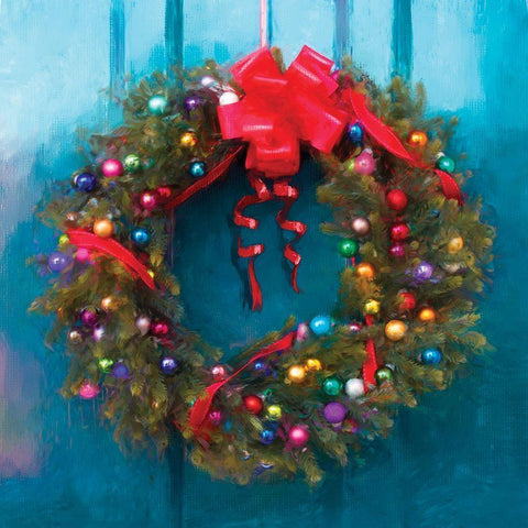 Wreath White Modern Wood Framed Art Print by P.S. Art