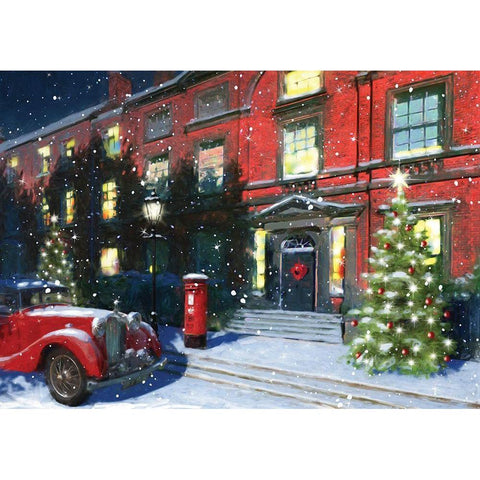 Holiday Festive Black Modern Wood Framed Art Print with Double Matting by P.S. Art