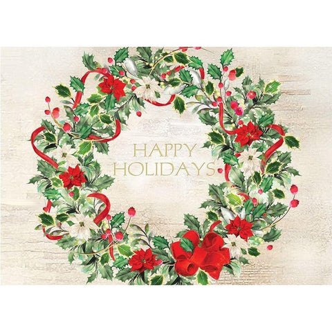 Happy Holidays Black Modern Wood Framed Art Print by P.S. Art