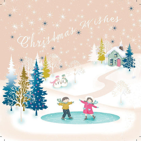 Christmas Village III White Modern Wood Framed Art Print by P.S. Art