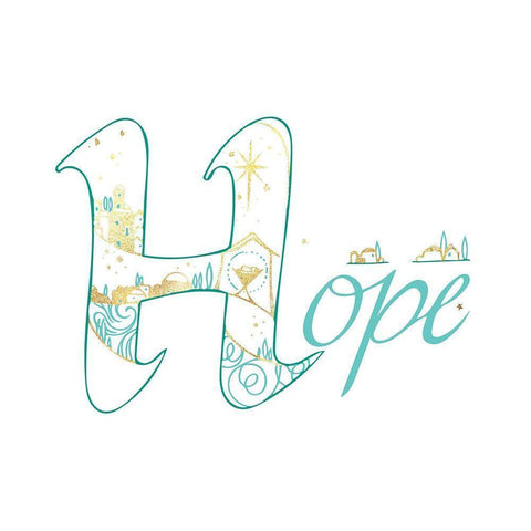 Hope Black Modern Wood Framed Art Print with Double Matting by P.S. Art