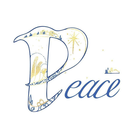 Peace Black Modern Wood Framed Art Print with Double Matting by P.S. Art