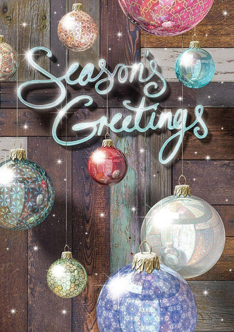 Seasons Greetings Black Ornate Wood Framed Art Print with Double Matting by P.S. Art