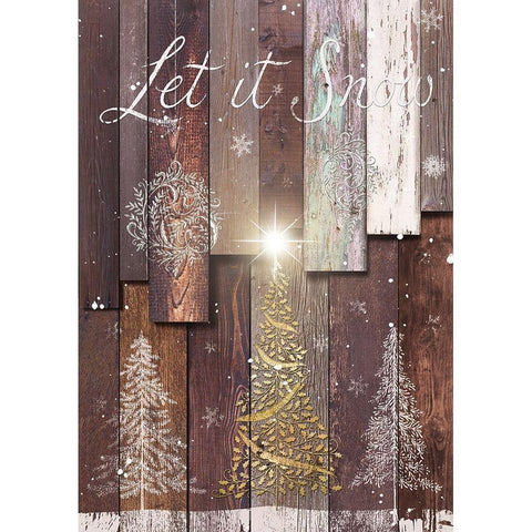 Let It Snow Black Modern Wood Framed Art Print with Double Matting by P.S. Art
