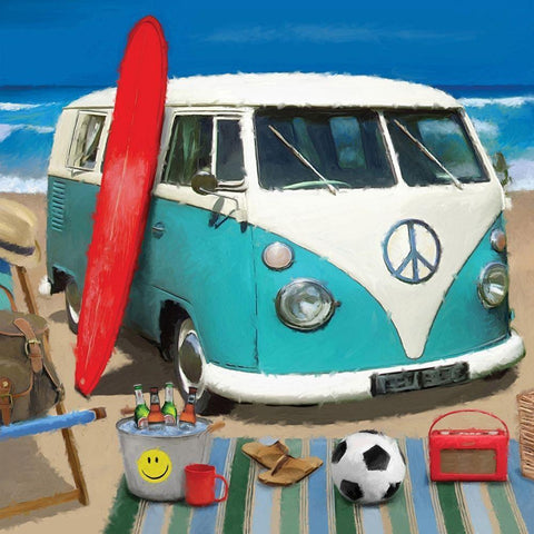 Beach Bug White Modern Wood Framed Art Print by P.S. Art