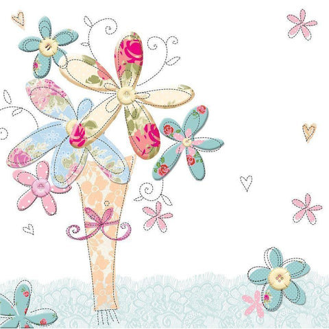 Floral Welcome White Modern Wood Framed Art Print by P.S. Art