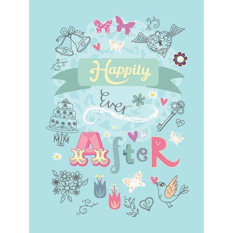Happily Ever After Black Modern Wood Framed Art Print with Double Matting by P.S. Art