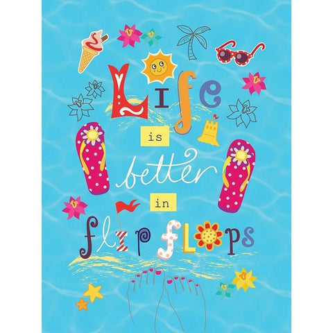 Live is Better Black Modern Wood Framed Art Print with Double Matting by P.S. Art