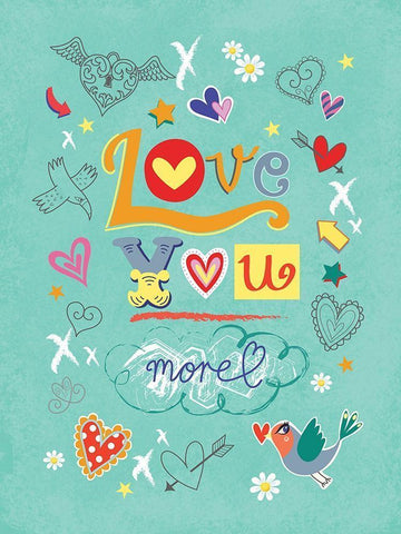 Love You More White Modern Wood Framed Art Print with Double Matting by P.S. Art