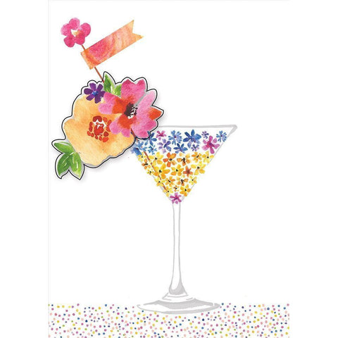 Party Time White Modern Wood Framed Art Print by P.S. Art