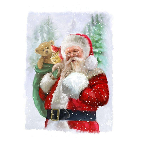 Shh Santa White Modern Wood Framed Art Print by P.S. Art