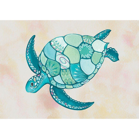 Sea Turtle Black Modern Wood Framed Art Print by P.S. Art