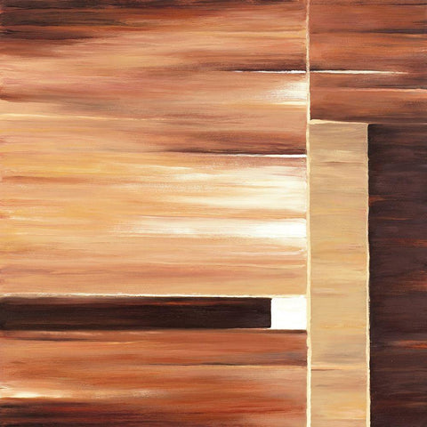 Contemporary Cinnamon II White Modern Wood Framed Art Print with Double Matting by P.S. Art