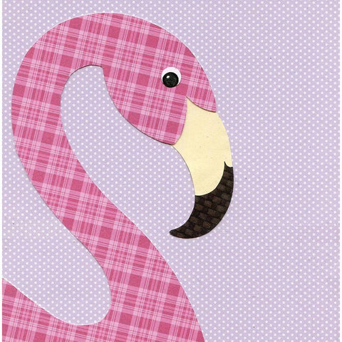 Flamingo Black Modern Wood Framed Art Print with Double Matting by P.S. Art