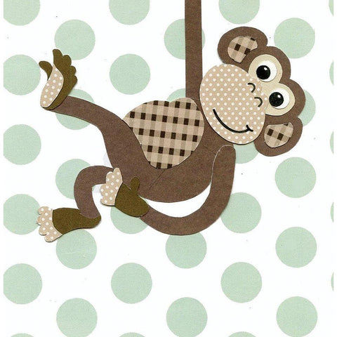 Monkey Black Modern Wood Framed Art Print by P.S. Art