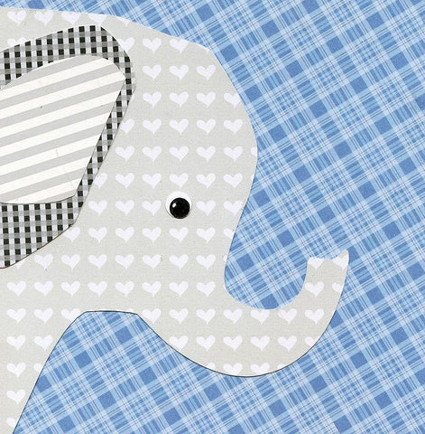 Elephant White Modern Wood Framed Art Print with Double Matting by P.S. Art