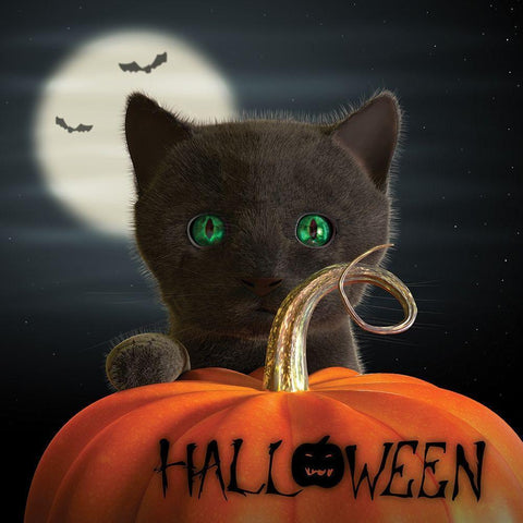 Halloween Black Modern Wood Framed Art Print by P.S. Art