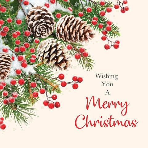 Christmas Wishes White Modern Wood Framed Art Print with Double Matting by P.S. Art