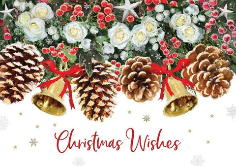 Christmas Wishes Black Ornate Wood Framed Art Print with Double Matting by P.S. Art