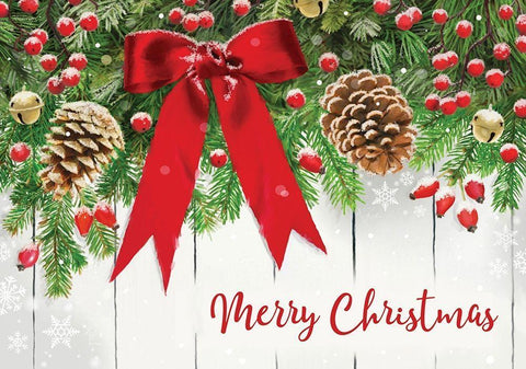 Merry Christmas White Modern Wood Framed Art Print with Double Matting by P.S. Art