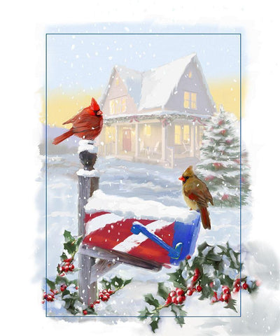 Mailbox White Modern Wood Framed Art Print with Double Matting by P.S. Art