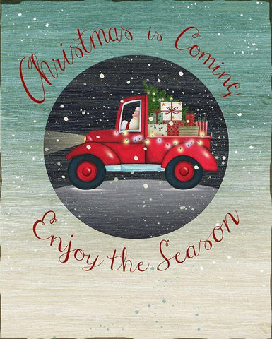 Christmas is Coming Black Ornate Wood Framed Art Print with Double Matting by P.S. Art