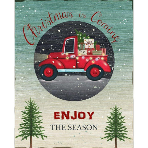 Enjoy the Season White Modern Wood Framed Art Print by P.S. Art