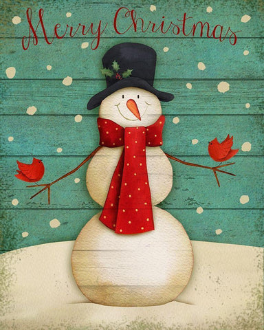 Merry Christmas White Modern Wood Framed Art Print with Double Matting by P.S. Art
