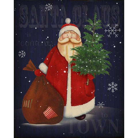 Santa White Modern Wood Framed Art Print by P.S. Art