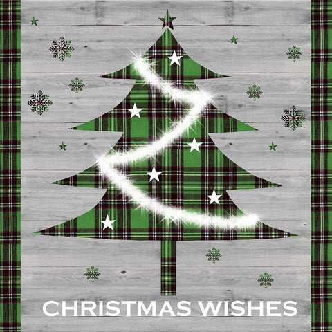 Christmas Wishes Tree Black Modern Wood Framed Art Print by P.S. Art