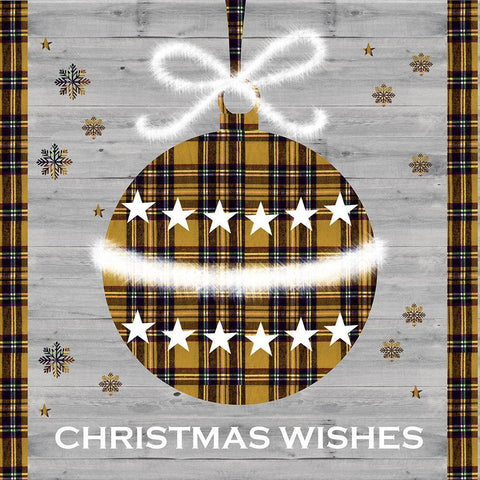 Christmas Wishes Ornament Black Ornate Wood Framed Art Print with Double Matting by P.S. Art