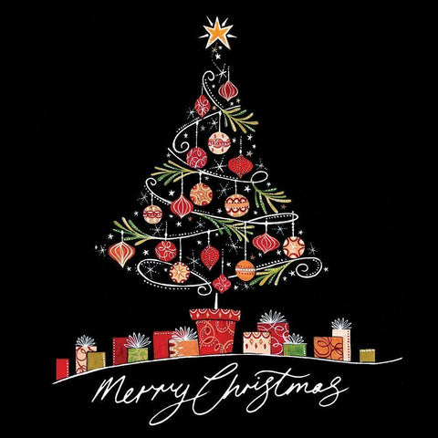 Merry Christmas White Modern Wood Framed Art Print by P.S. Art