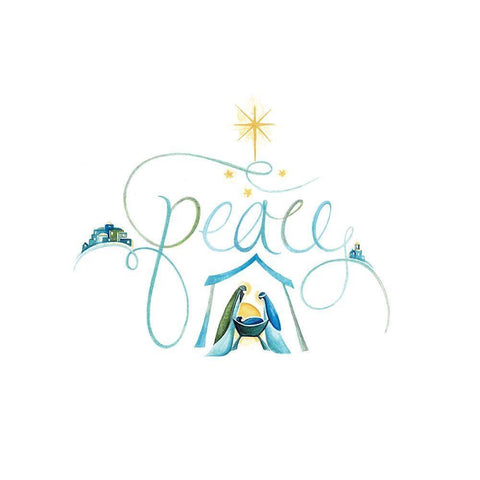 Peace Black Modern Wood Framed Art Print with Double Matting by P.S. Art