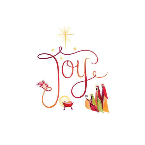 Joy White Modern Wood Framed Art Print by P.S. Art