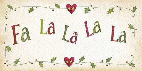 Fa La La La Black Ornate Wood Framed Art Print with Double Matting by P.S. Art