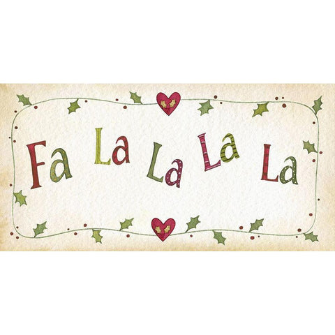 Fa La La La Black Modern Wood Framed Art Print by P.S. Art